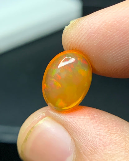 Natural Mexican Fire Opal 2.52 Carat 11.1x8.3 MM Oval Shape Cabochon Gemstone 
