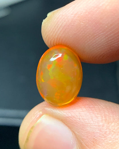 Natural Mexican Fire Opal 2.52 Carat 11.1x8.3 MM Oval Shape Cabochon Gemstone 