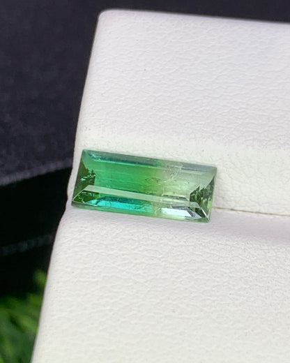 Natural Bi Color Tourmaline 1.58 Carat 11x5 MM Baguette Shape Faceted Gemstone 