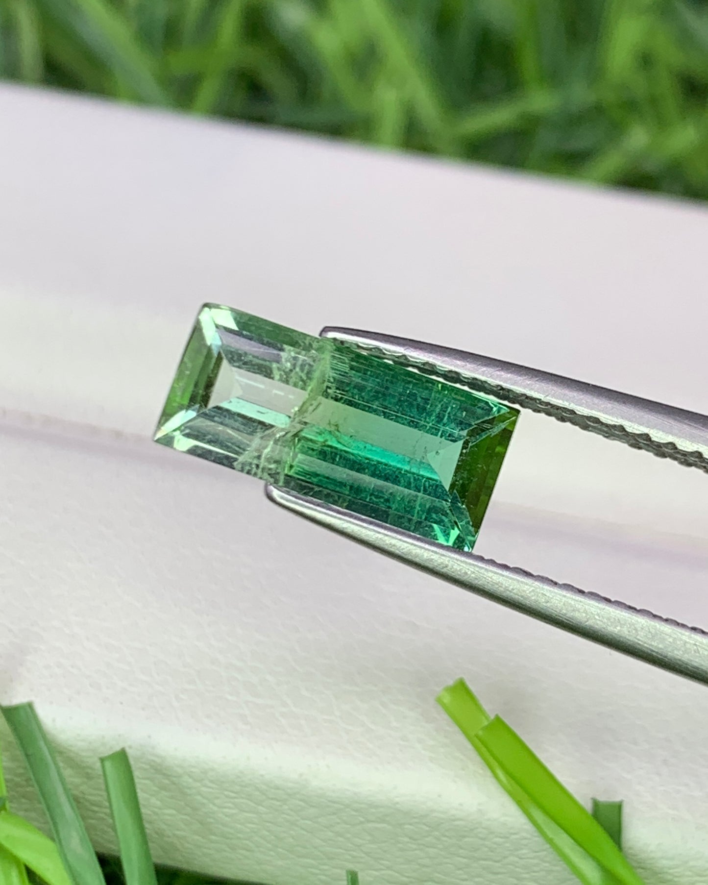 Natural Bi Color Tourmaline 1.58 Carat 11x5 MM Baguette Shape Faceted Gemstone 