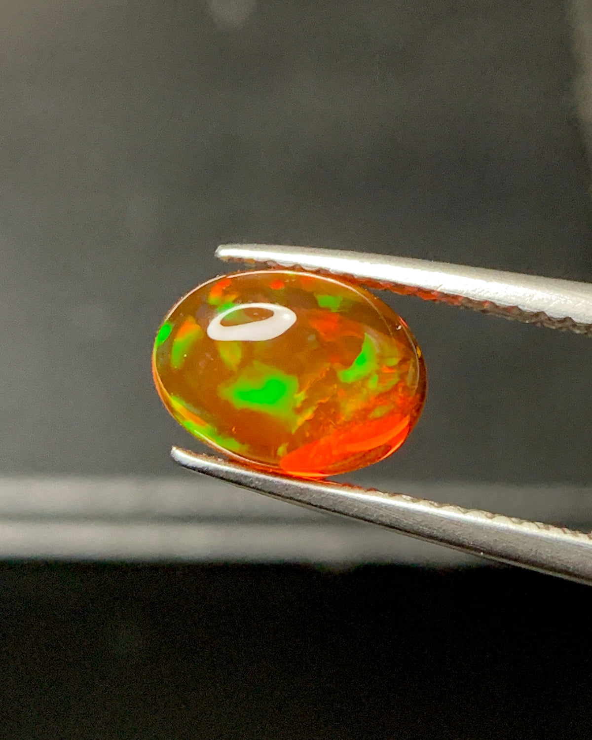 Natural Mexican Fire Opal 1.53 Carat 9.1x6.7 MM Oval Shape Cabochon Gemstone 