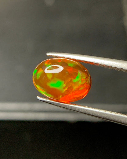 Natural Mexican Fire Opal 1.53 Carat 9.1x6.7 MM Oval Shape Cabochon Gemstone 