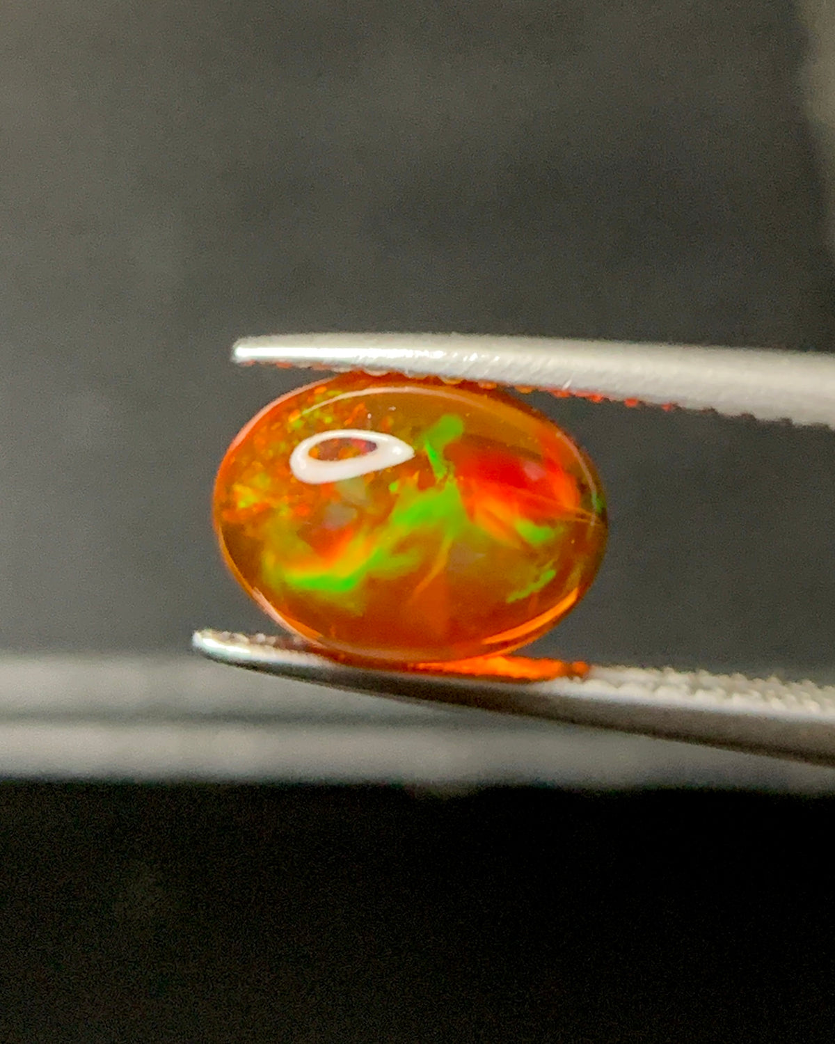 Natural Mexican Fire Opal 1.53 Carat 9.1x6.7 MM Oval Shape Cabochon Gemstone 
