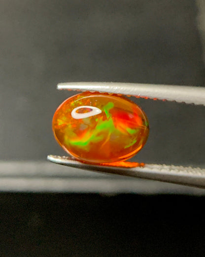 Natural Mexican Fire Opal 1.53 Carat 9.1x6.7 MM Oval Shape Cabochon Gemstone 