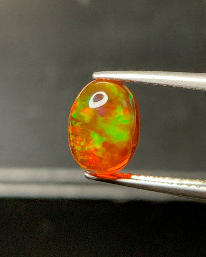 Natural Mexican Fire Opal 1.53 Carat 9.1x6.7 MM Oval Shape Cabochon Gemstone 
