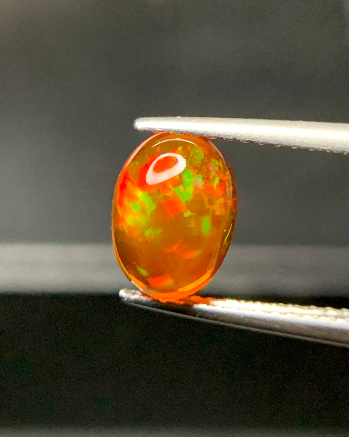 Natural Mexican Fire Opal 1.53 Carat 9.1x6.7 MM Oval Shape Cabochon Gemstone 