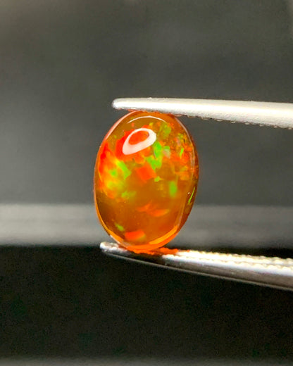 Natural Mexican Fire Opal 1.53 Carat 9.1x6.7 MM Oval Shape Cabochon Gemstone 