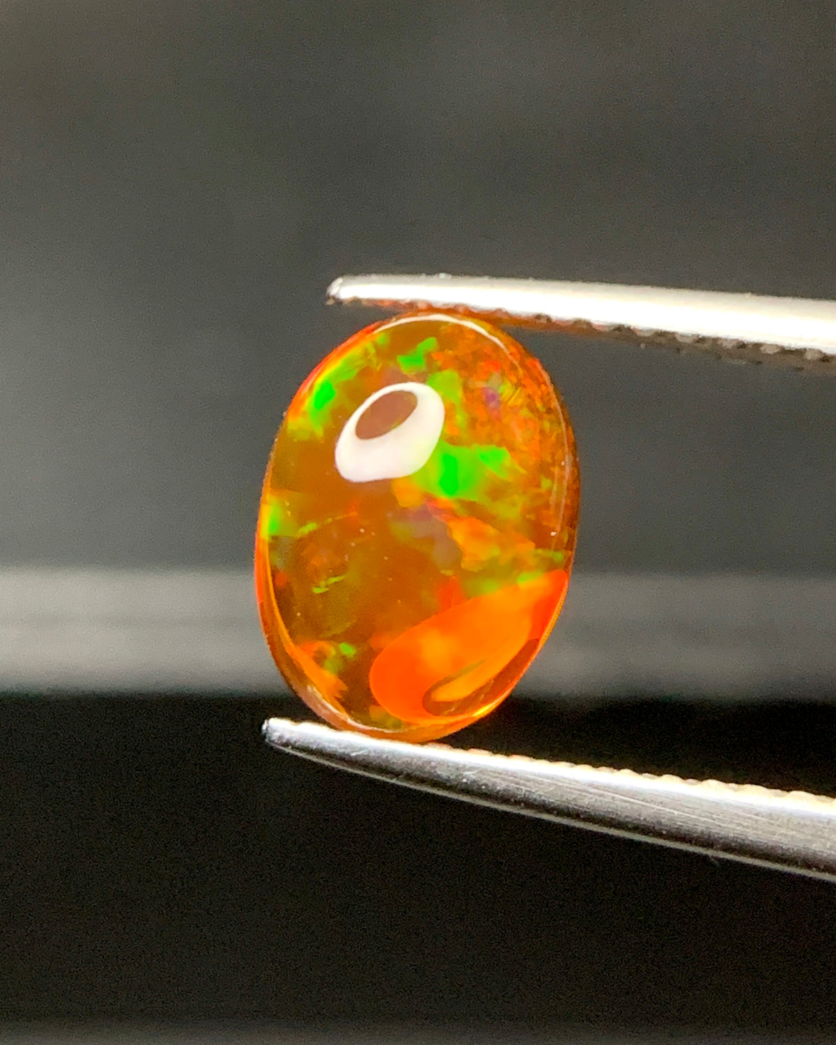 Natural Mexican Fire Opal 1.53 Carat 9.1x6.7 MM Oval Shape Cabochon Gemstone 