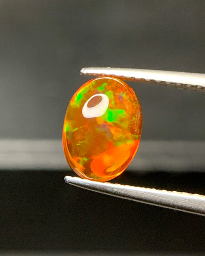 Natural Mexican Fire Opal 1.53 Carat 9.1x6.7 MM Oval Shape Cabochon Gemstone 