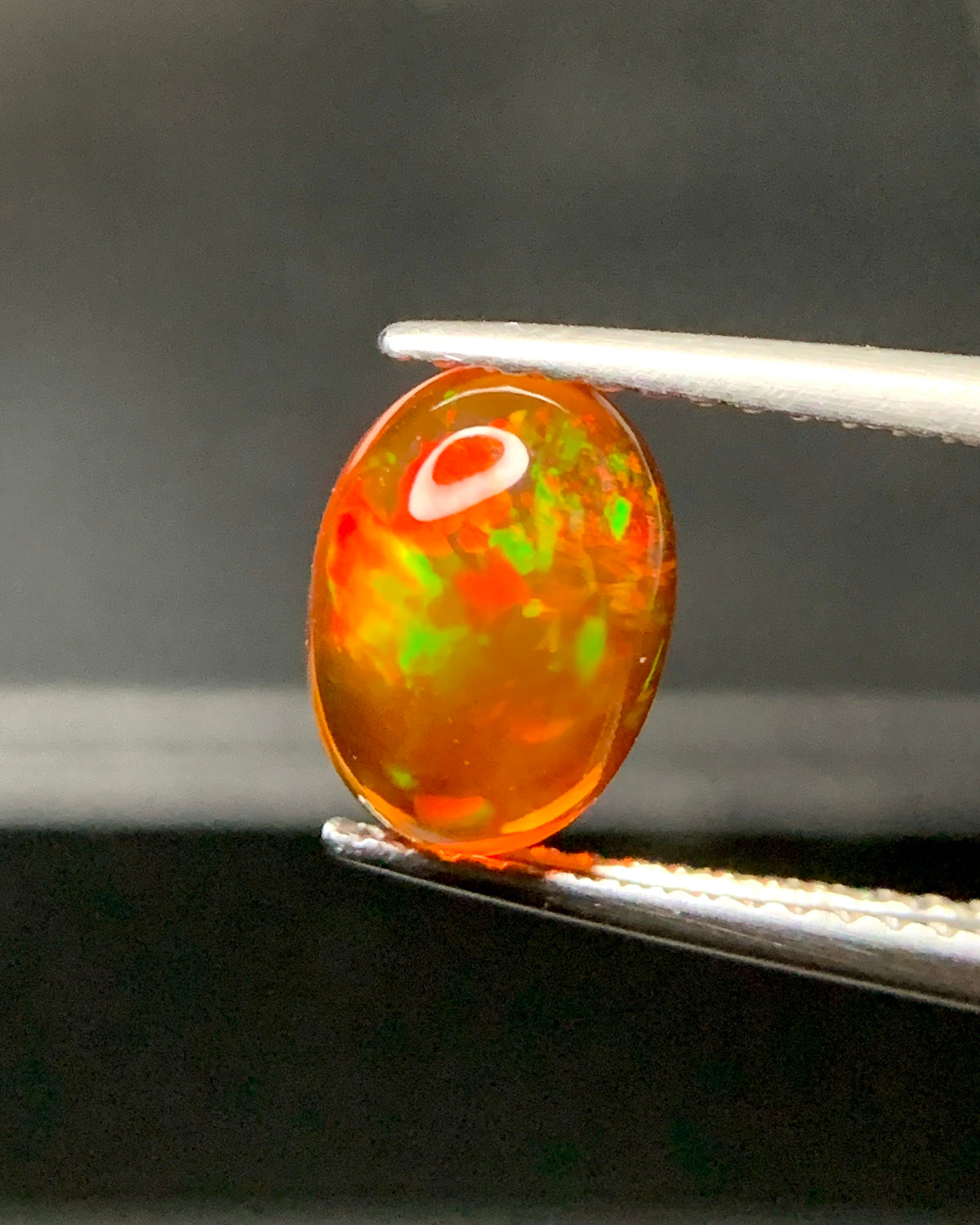 Natural Mexican Fire Opal 1.53 Carat 9.1x6.7 MM Oval Shape Cabochon Gemstone 