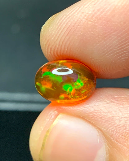 Natural Mexican Fire Opal 1.53 Carat 9.1x6.7 MM Oval Shape Cabochon Gemstone 