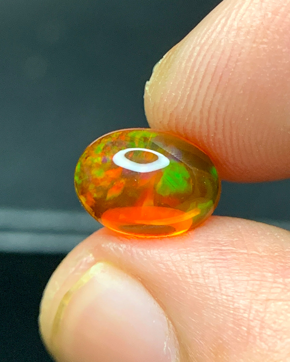 Natural Mexican Fire Opal 1.53 Carat 9.1x6.7 MM Oval Shape Cabochon Gemstone 