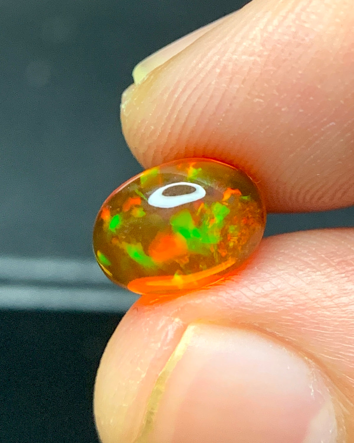 Natural Mexican Fire Opal 1.53 Carat 9.1x6.7 MM Oval Shape Cabochon Gemstone 