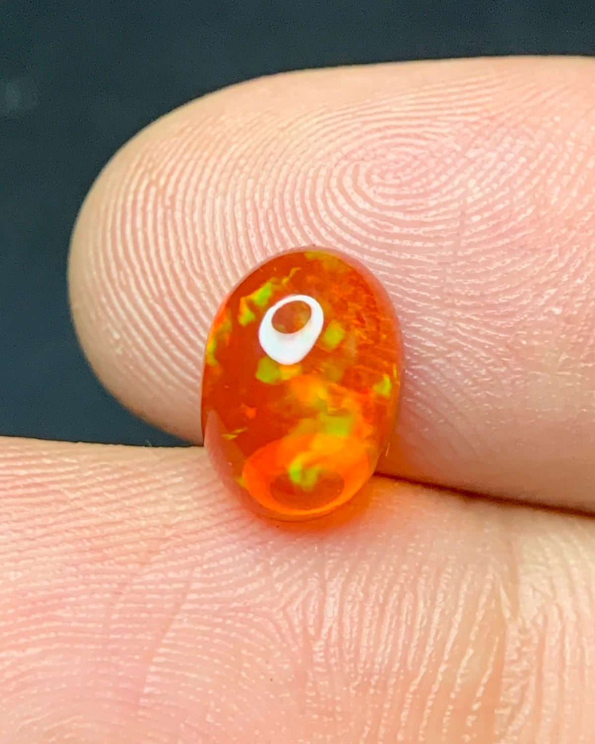 Natural Mexican Fire Opal 1.53 Carat 9.1x6.7 MM Oval Shape Cabochon Gemstone 