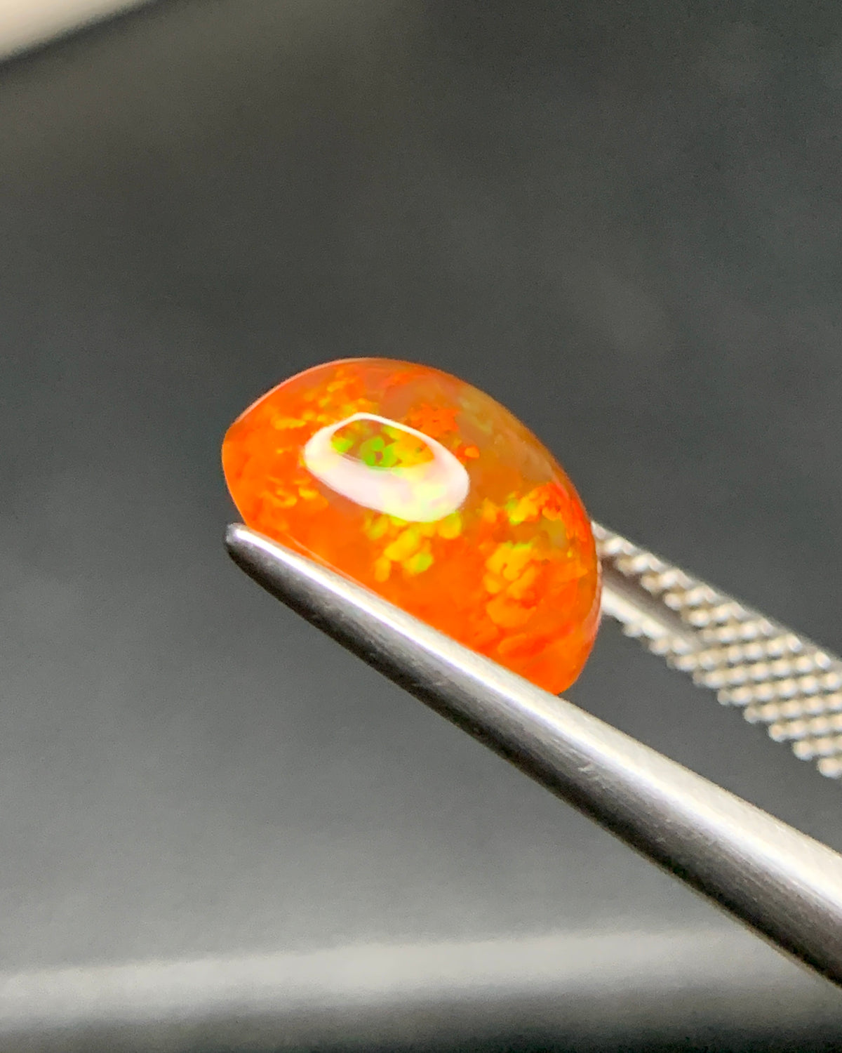 Natural Mexican Fire Opal 3.11 Carat 11x9.6 MM Egg Shape Cabochon Gemstone 