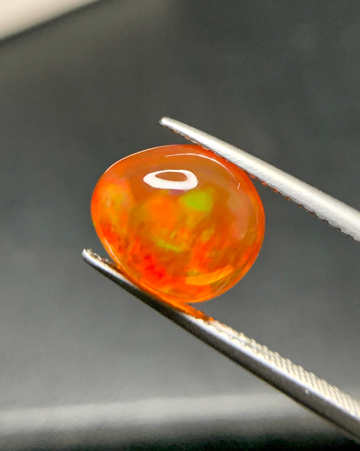 Natural Mexican Fire Opal 3.11 Carat 11x9.6 MM Egg Shape Cabochon Gemstone 