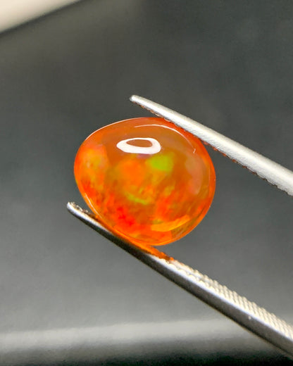 Natural Mexican Fire Opal 3.11 Carat 11x9.6 MM Egg Shape Cabochon Gemstone 