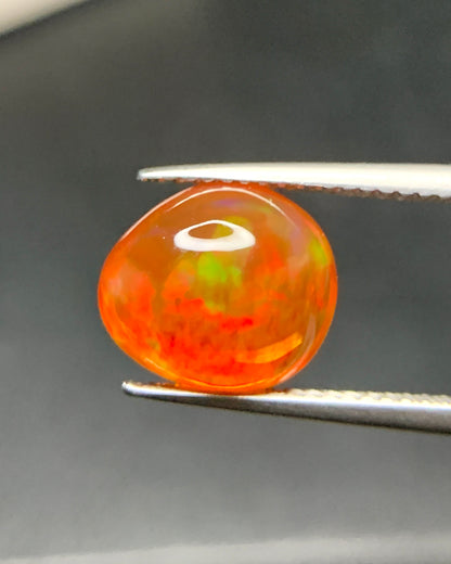 Natural Mexican Fire Opal 3.11 Carat 11x9.6 MM Egg Shape Cabochon Gemstone 