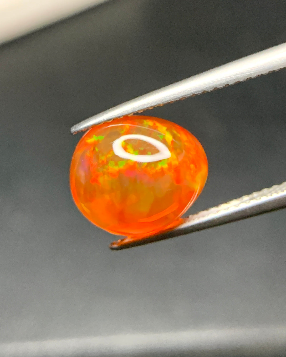 Natural Mexican Fire Opal 3.11 Carat 11x9.6 MM Egg Shape Cabochon Gemstone 