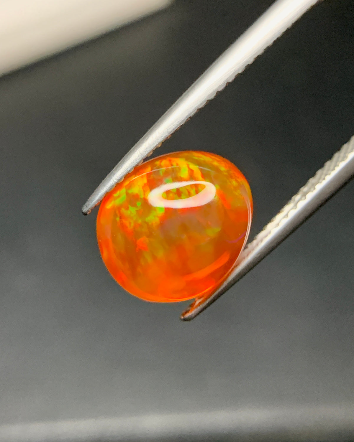 Natural Mexican Fire Opal 3.11 Carat 11x9.6 MM Egg Shape Cabochon Gemstone 