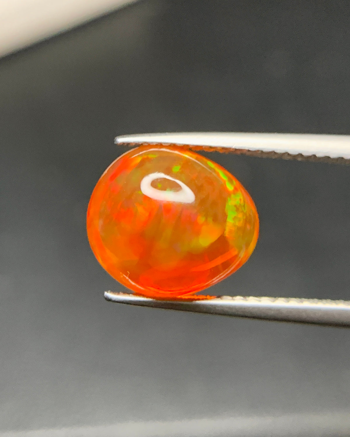 Natural Mexican Fire Opal 3.11 Carat 11x9.6 MM Egg Shape Cabochon Gemstone 