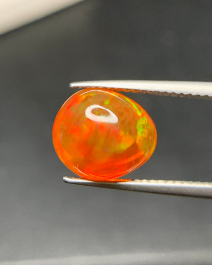 Natural Mexican Fire Opal 3.11 Carat 11x9.6 MM Egg Shape Cabochon Gemstone 