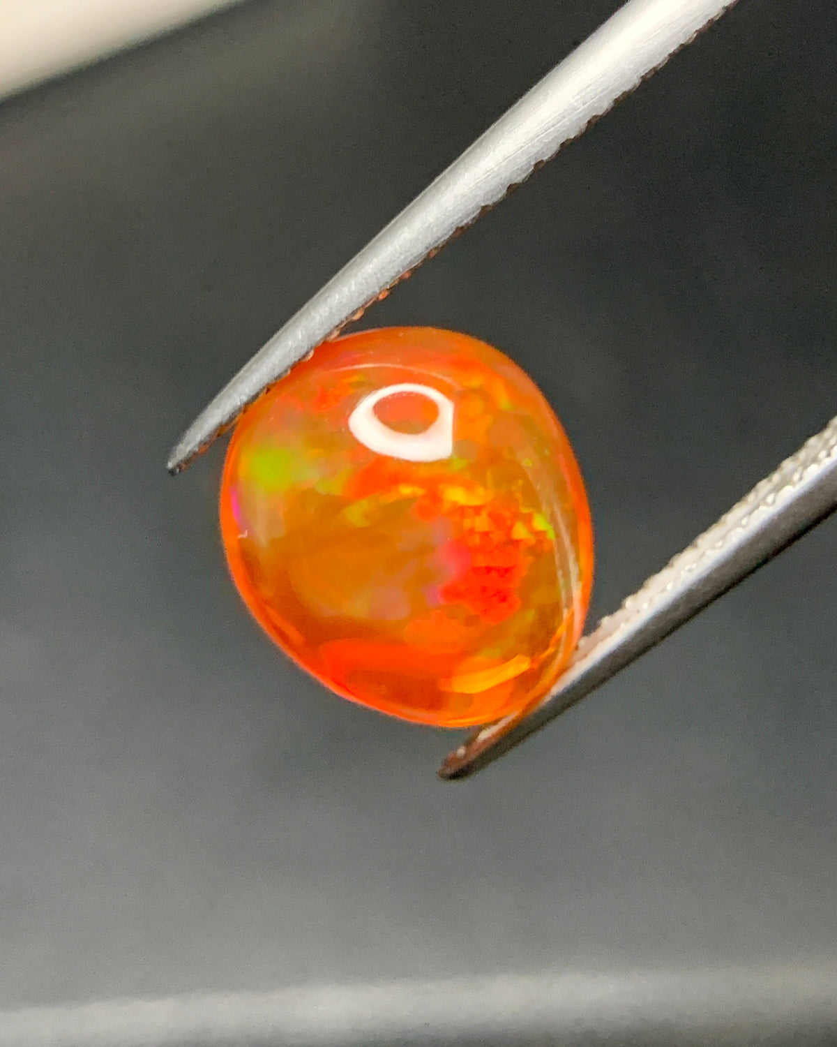 Natural Mexican Fire Opal 3.11 Carat 11x9.6 MM Egg Shape Cabochon Gemstone 