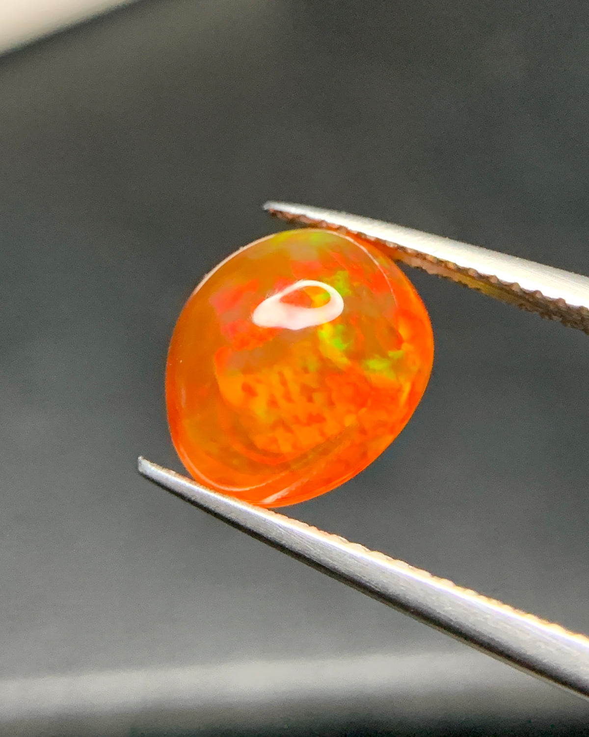 Natural Mexican Fire Opal 3.11 Carat 11x9.6 MM Egg Shape Cabochon Gemstone 