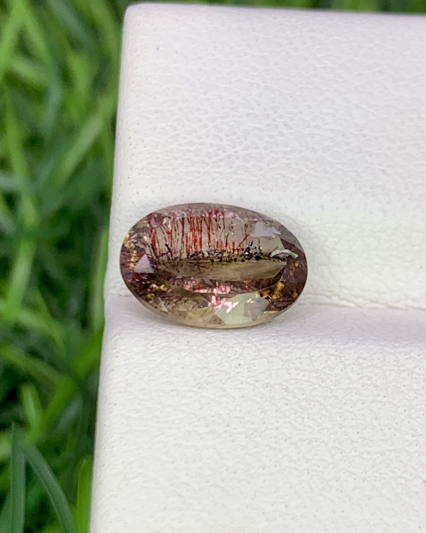 Natural Super Seven 1.79 Carat 9.7x6.9 MM Oval Shape Faceted Gemstone with 7 Crystals Healing Stone Seven Chakra Melody Stone