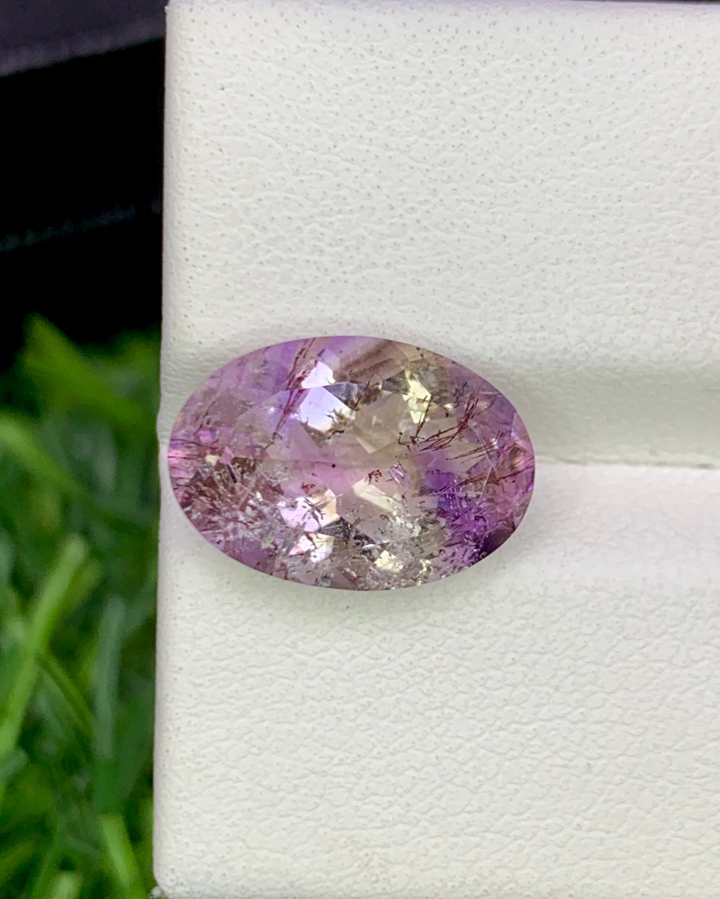 Natural Super Seven 4.08 Carat 13.1x9.1 MM Oval Shape Faceted Gemstone with 7 Crystals Healing Stone Seven Chakra Melody Stone