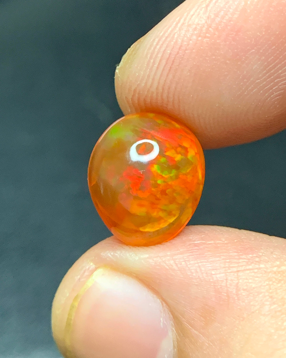 Natural Mexican Fire Opal 3.11 Carat 11x9.6 MM Egg Shape Cabochon Gemstone 