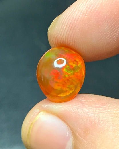 Natural Mexican Fire Opal 3.11 Carat 11x9.6 MM Egg Shape Cabochon Gemstone 