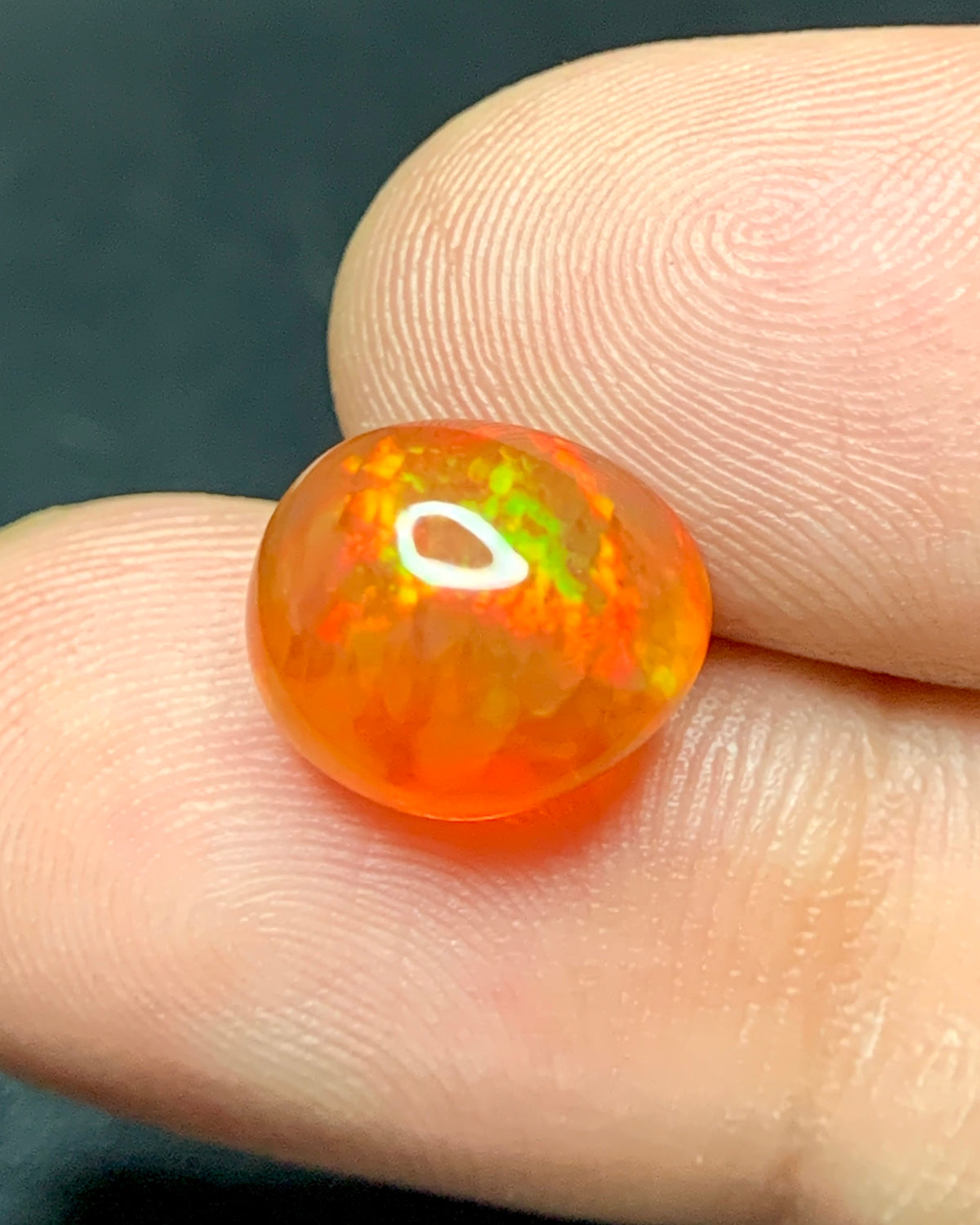 Natural Mexican Fire Opal 3.11 Carat 11x9.6 MM Egg Shape Cabochon Gemstone 