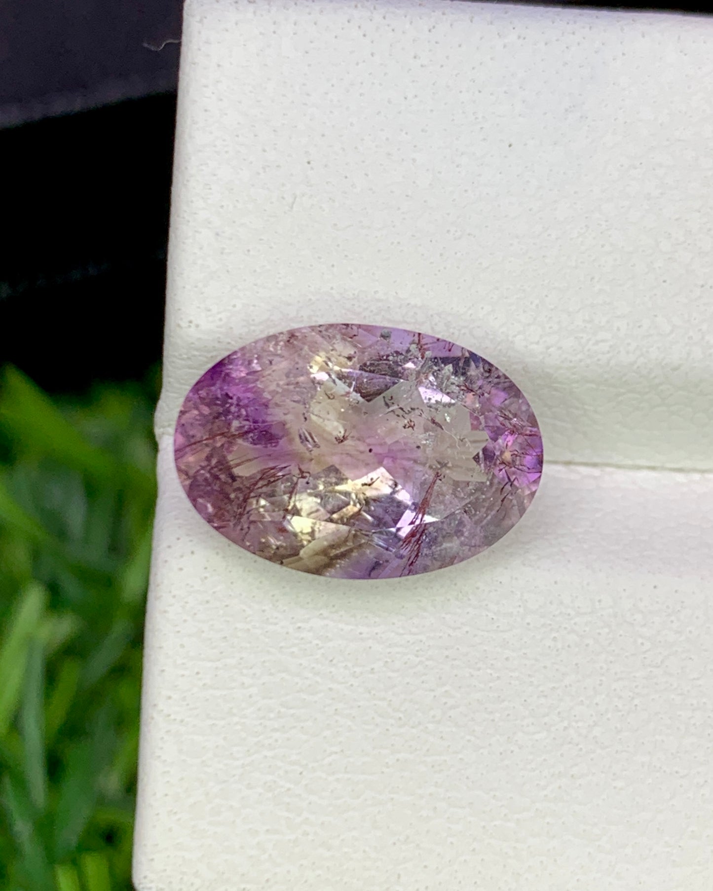 Natural Super Seven 4.08 Carat 13.1x9.1 MM Oval Shape Faceted Gemstone with 7 Crystals Healing Stone Seven Chakra Melody Stone