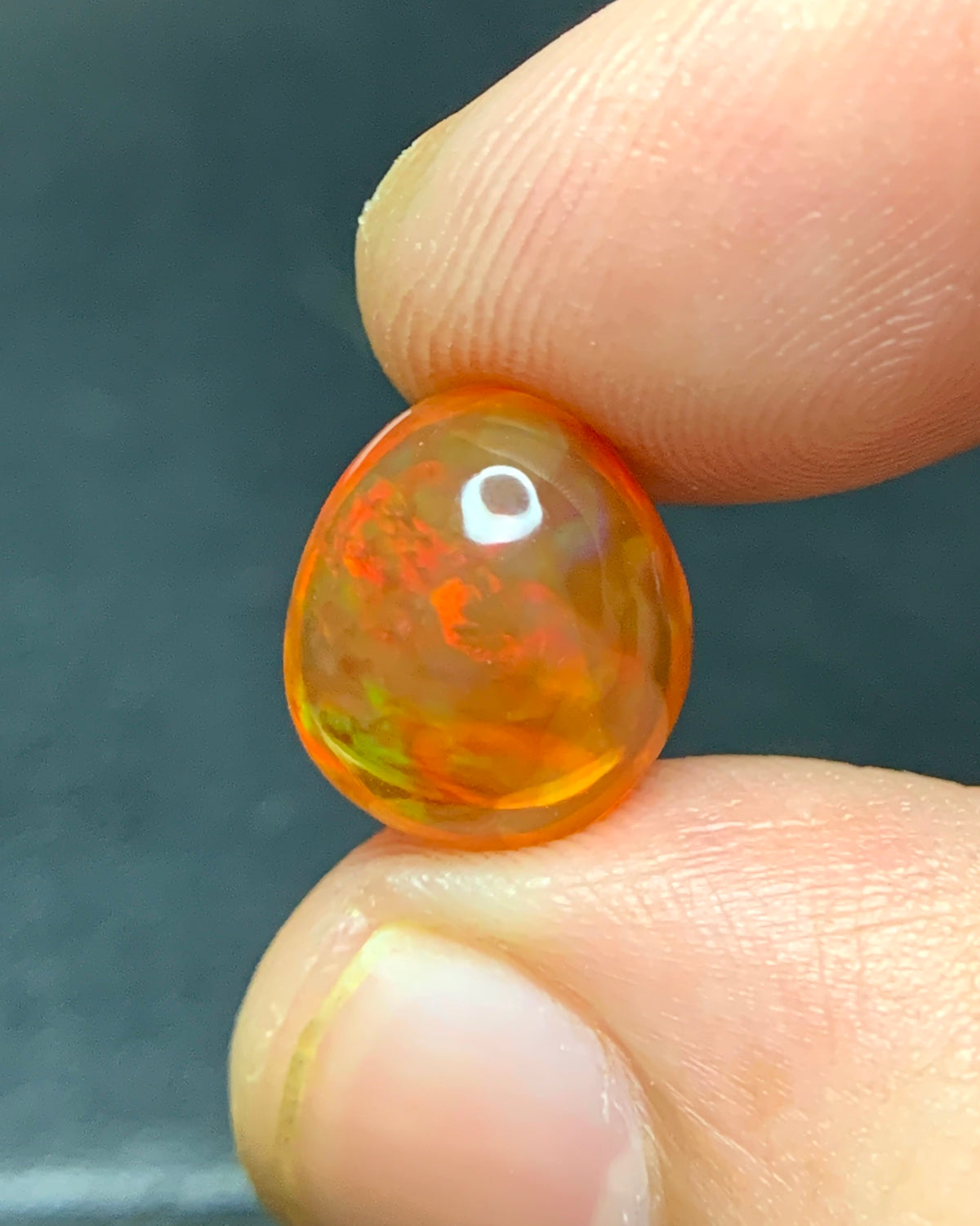 Natural Mexican Fire Opal 3.11 Carat 11x9.6 MM Egg Shape Cabochon Gemstone 