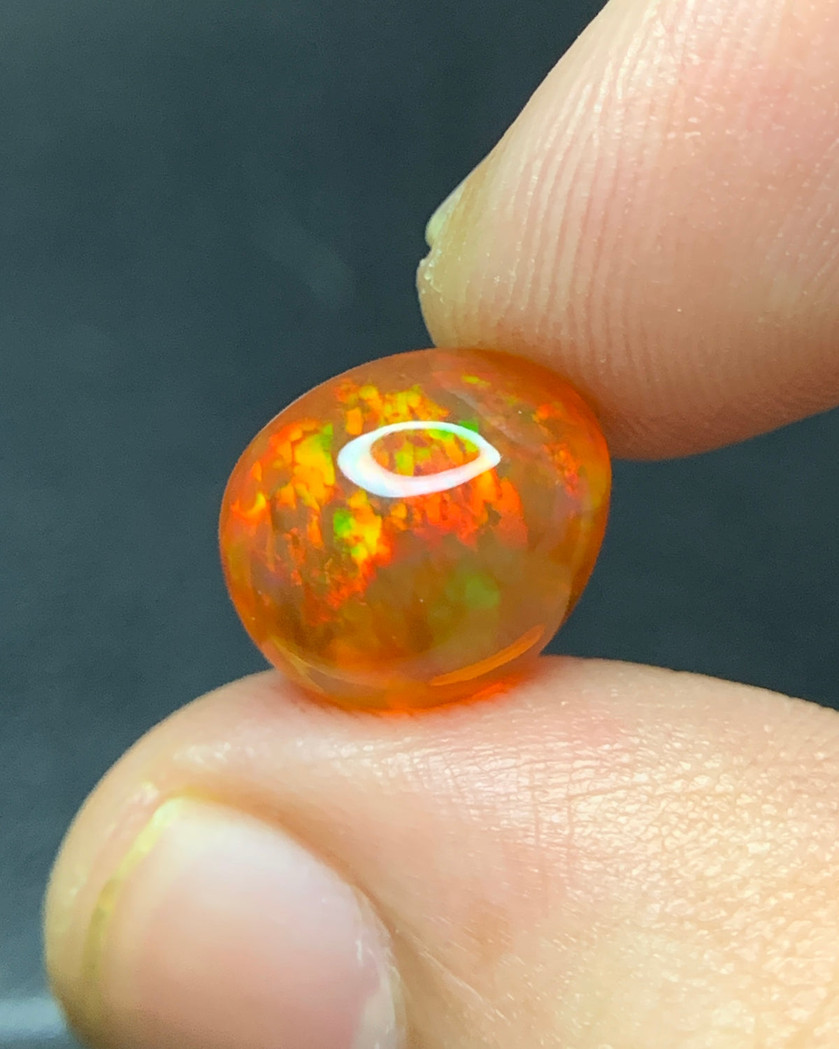 Natural Mexican Fire Opal 3.11 Carat 11x9.6 MM Egg Shape Cabochon Gemstone 