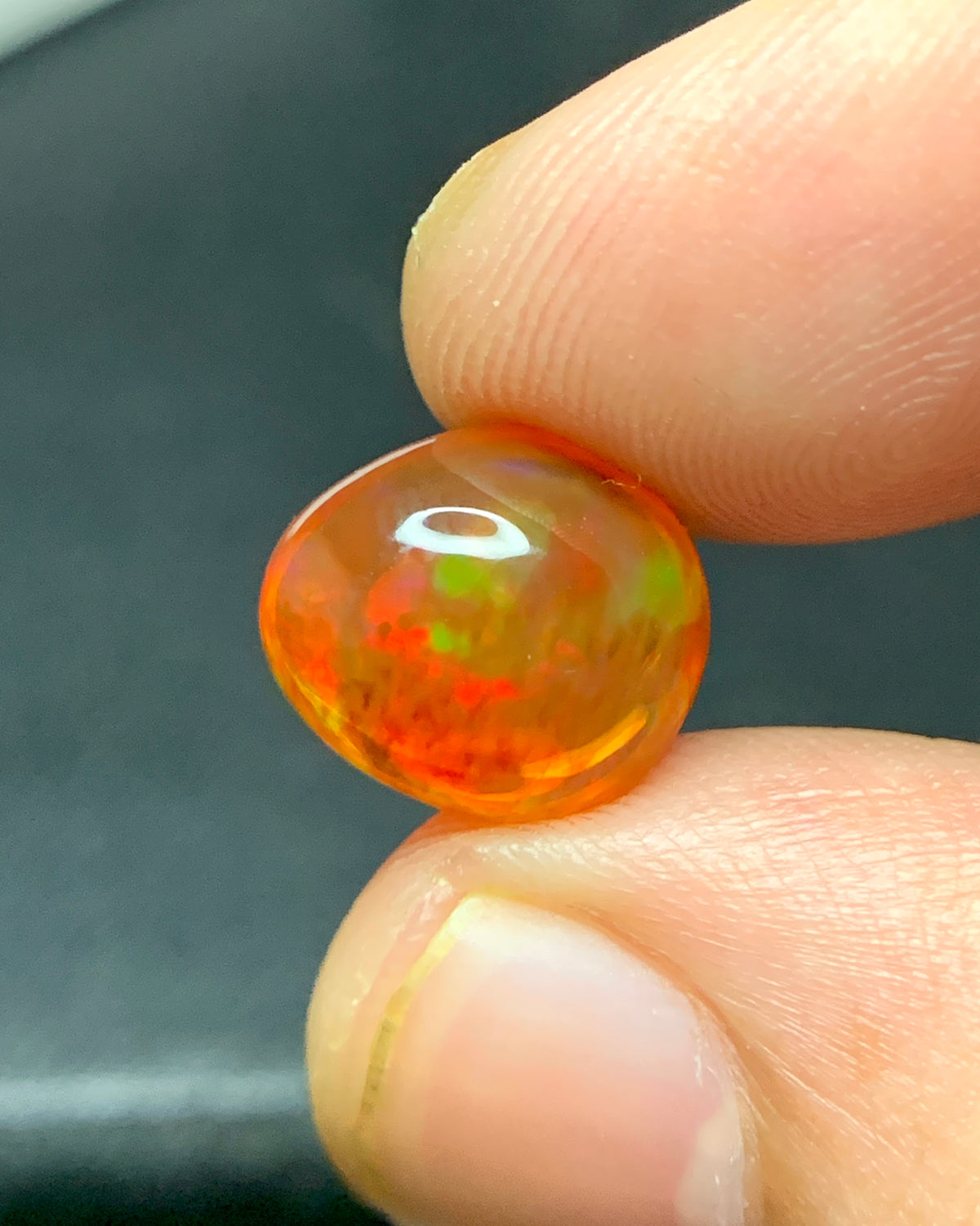 Natural Mexican Fire Opal 3.11 Carat 11x9.6 MM Egg Shape Cabochon Gemstone 