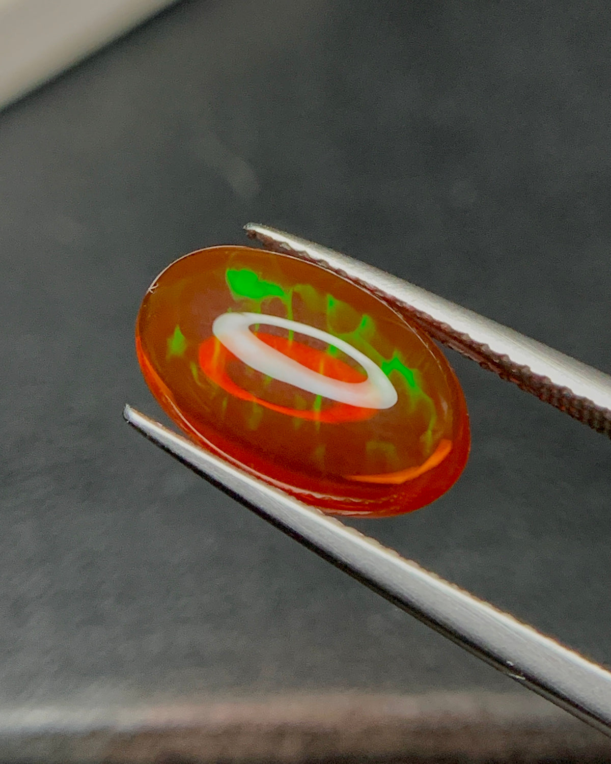 Natural Mexican Fire Honeycomb Opal 3.66 Carat 14.3x8.6 MM Oval Shape Cabochon Gemstone 