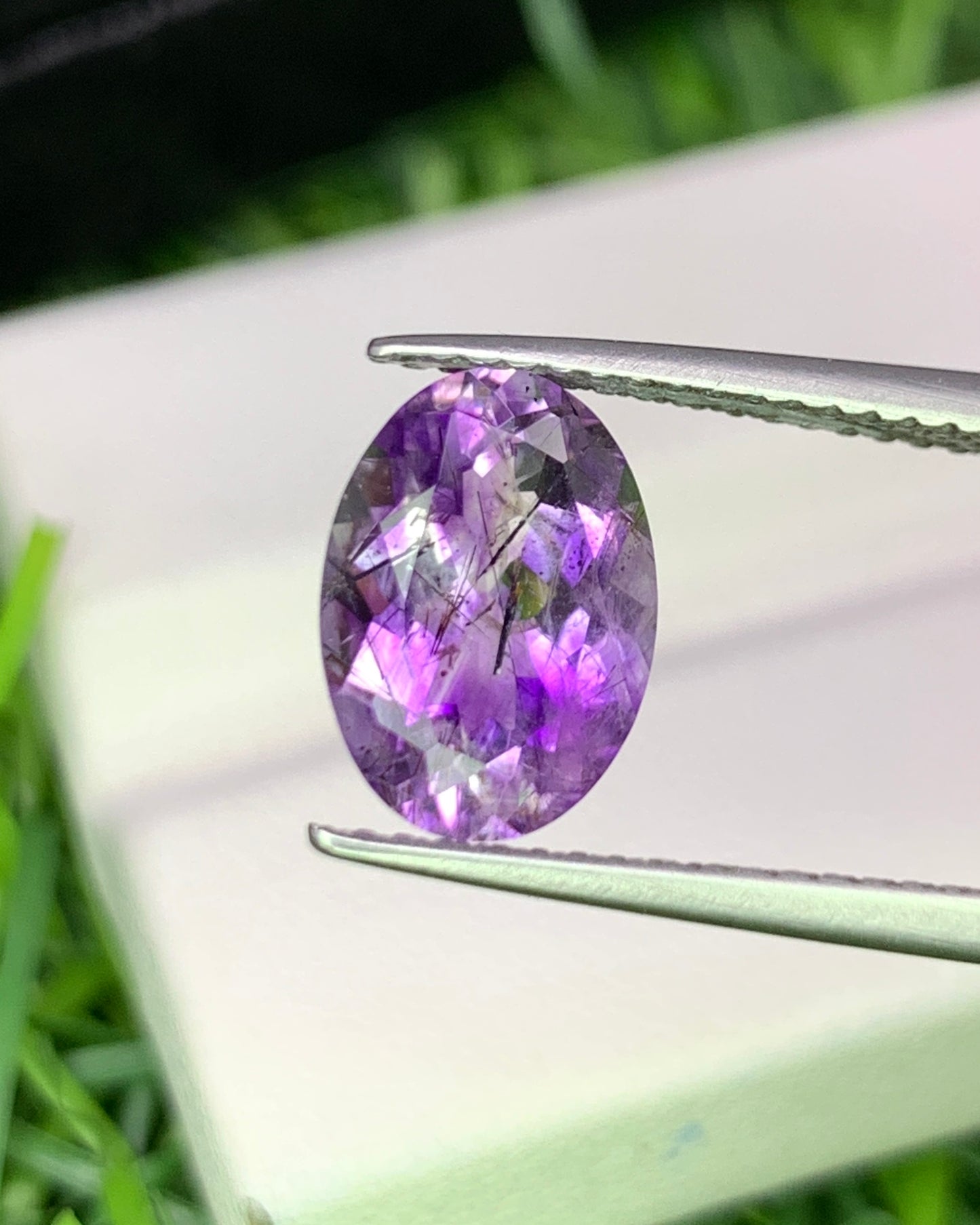 Natural Super Seven 2.00 Carat 10.1x7.3 MM Oval Shape Faceted Gemstone with 7 Crystals Healing Stone Seven Chakra Melody Stone