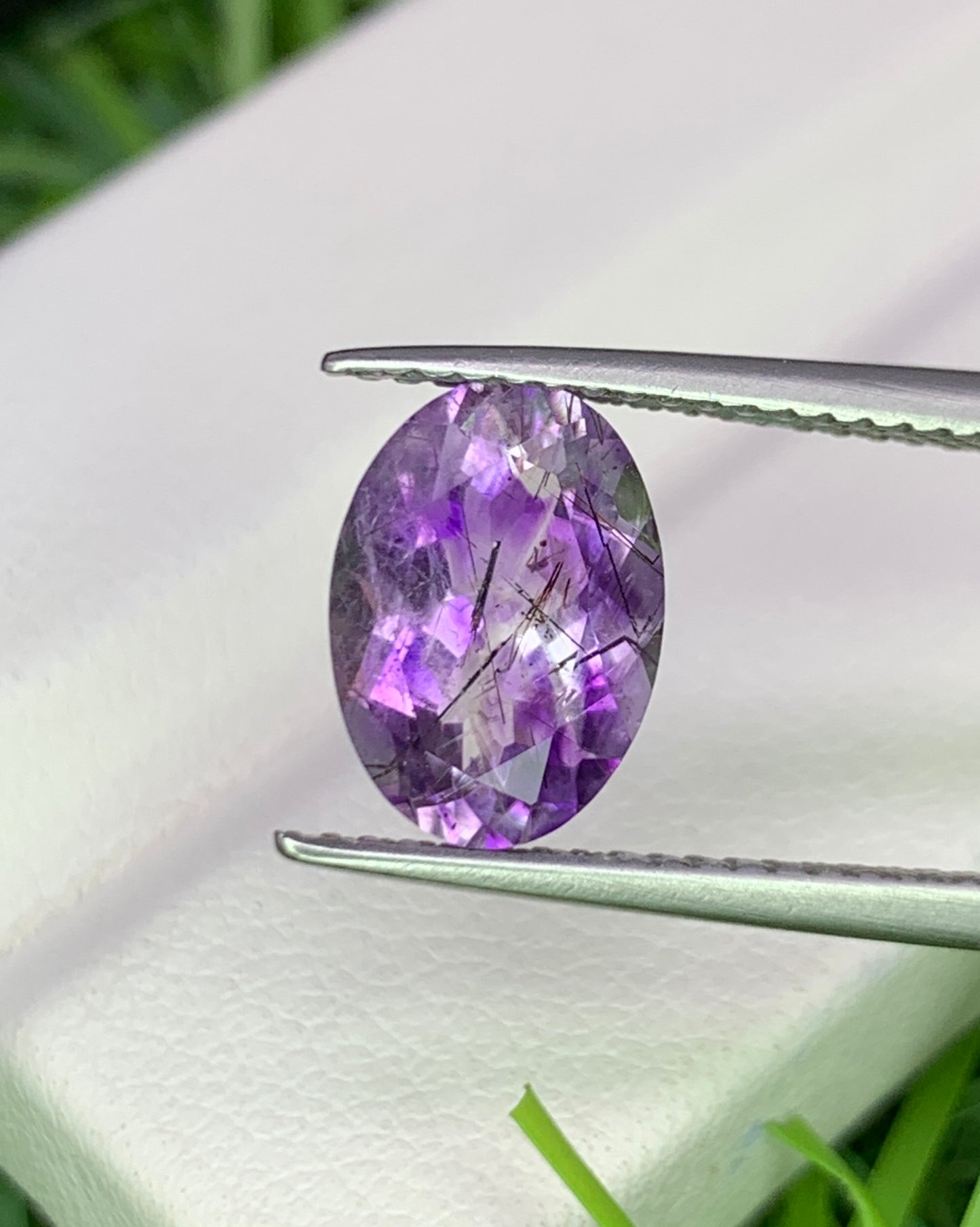 Natural Super Seven 2.00 Carat 10.1x7.3 MM Oval Shape Faceted Gemstone with 7 Crystals Healing Stone Seven Chakra Melody Stone