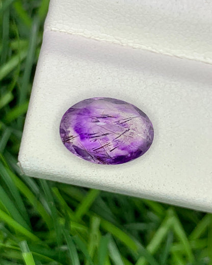 Natural Super Seven 2.00 Carat 10.1x7.3 MM Oval Shape Faceted Gemstone with 7 Crystals Healing Stone Seven Chakra Melody Stone