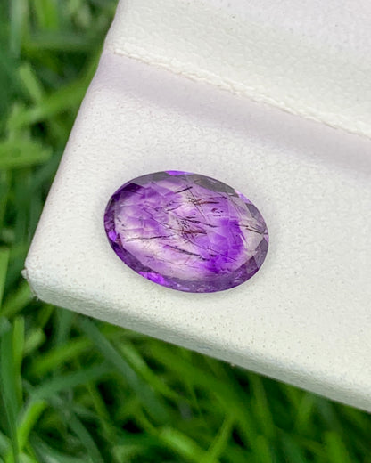 Natural Super Seven 2.00 Carat 10.1x7.3 MM Oval Shape Faceted Gemstone with 7 Crystals Healing Stone Seven Chakra Melody Stone