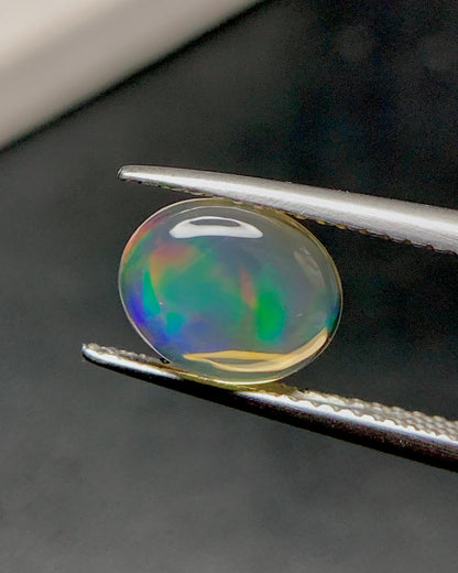 Natural Mexican Fire Opal 1.60 Carat 9.2x7.3 MM Oval Shape Cabochon Gemstone 