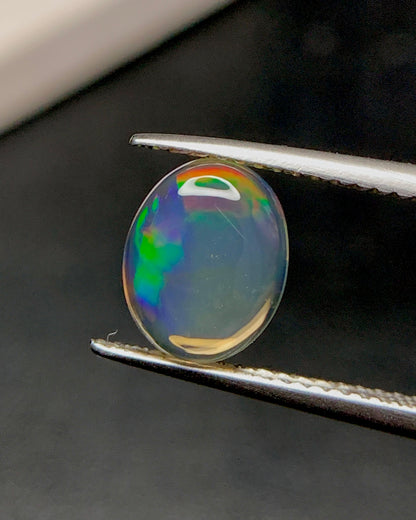 Natural Mexican Fire Opal 1.60 Carat 9.2x7.3 MM Oval Shape Cabochon Gemstone 
