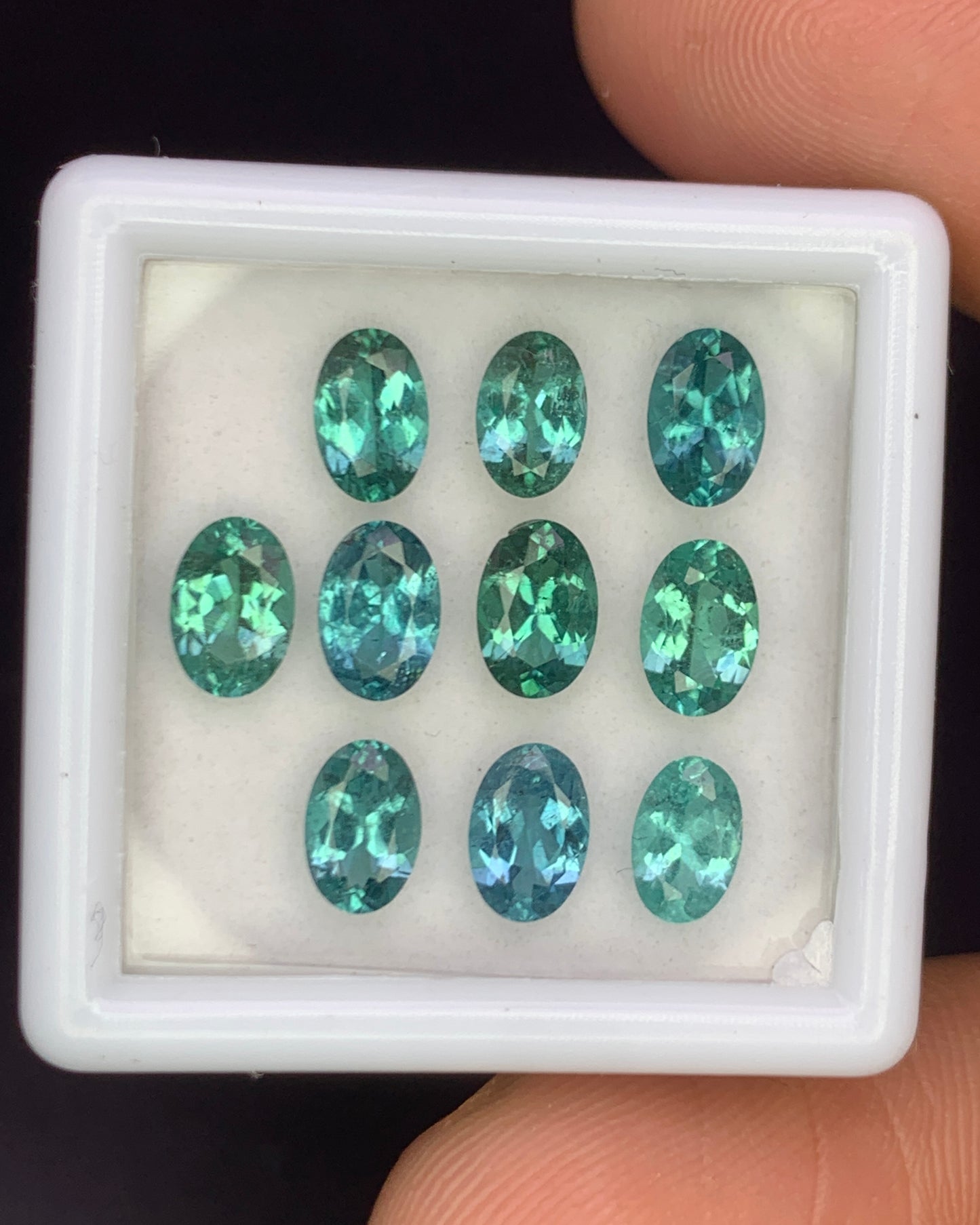 Natural Indicolite Tourmaline Lot 3.97 Carat 6x4 MM Oval Shape Faceted Gemstone 10 Piece Lot