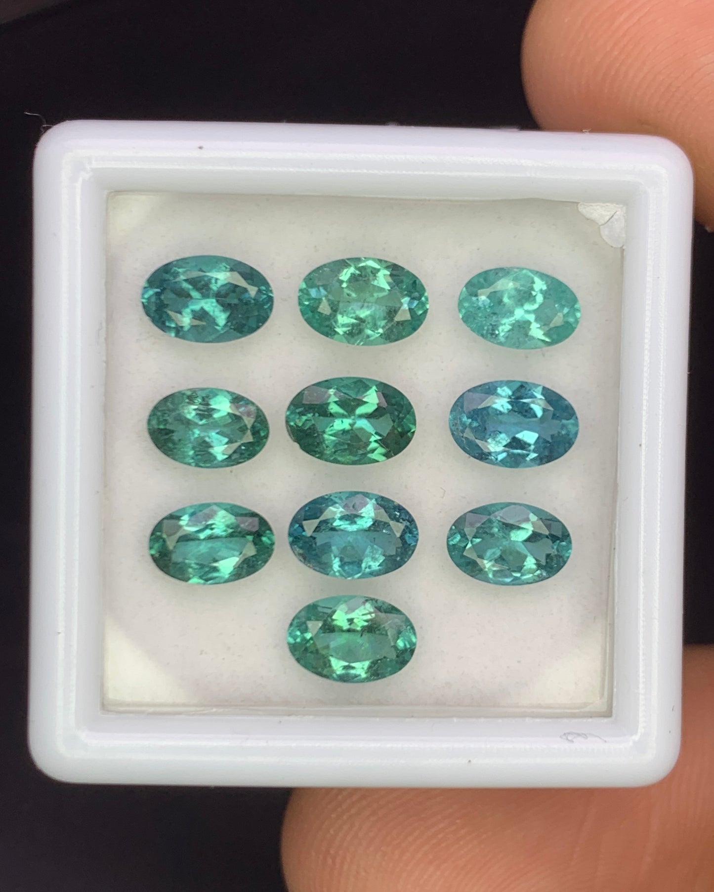 Natural Indicolite Tourmaline Lot 3.97 Carat 6x4 MM Oval Shape Faceted Gemstone 10 Piece Lot