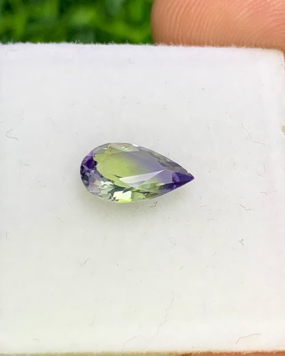 Natural Unheated Peacock Tanzanite 1.07 Carat 9x6 MM Pear Shape Faceted Gemstone