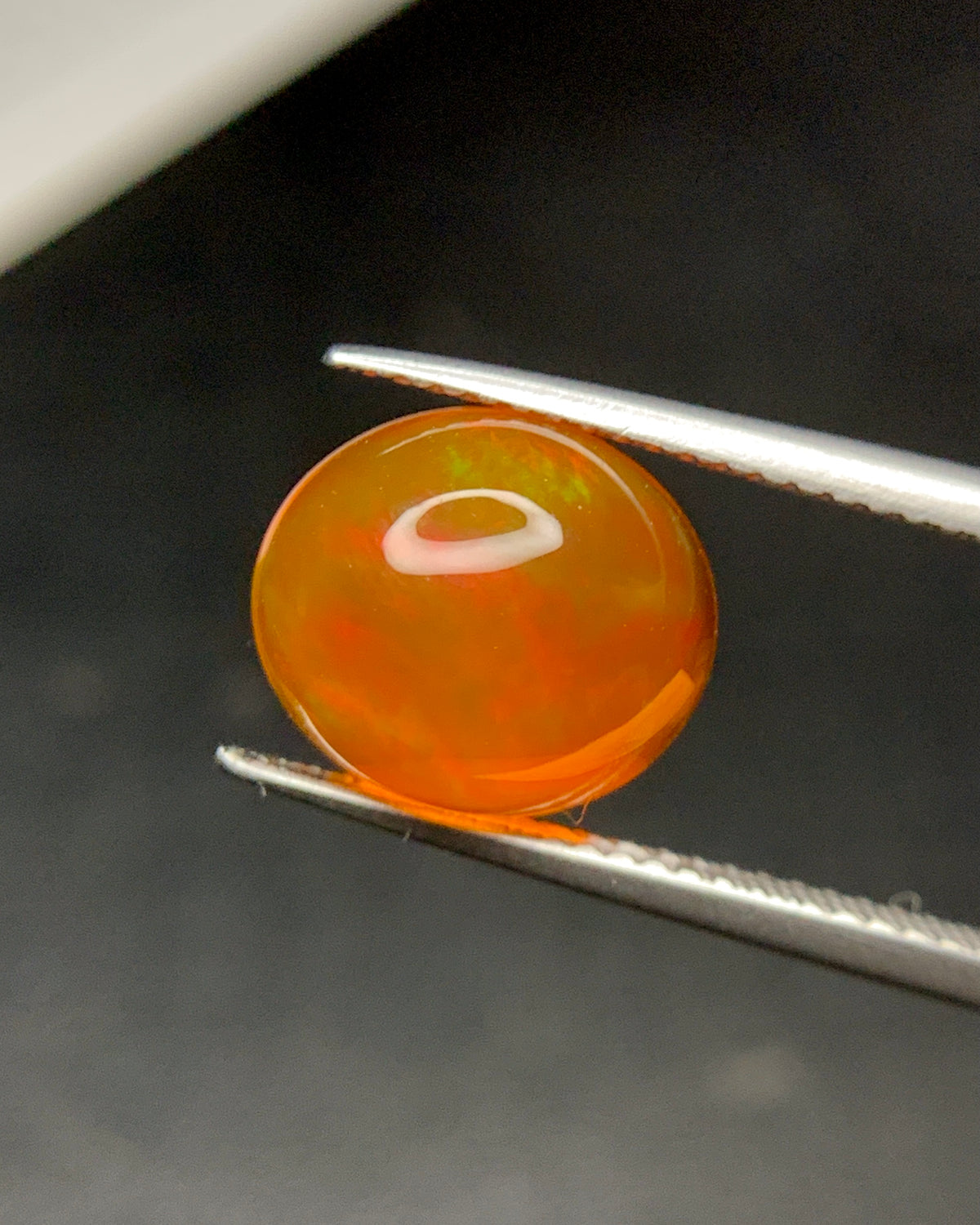Natural Mexican Fire Opal 4.22 Carat 11.5x10 MM Oval Shape Cabochon Gemstone