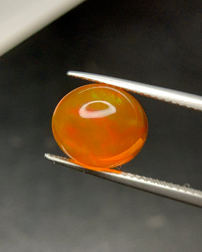 Natural Mexican Fire Opal 4.22 Carat 11.5x10 MM Oval Shape Cabochon Gemstone