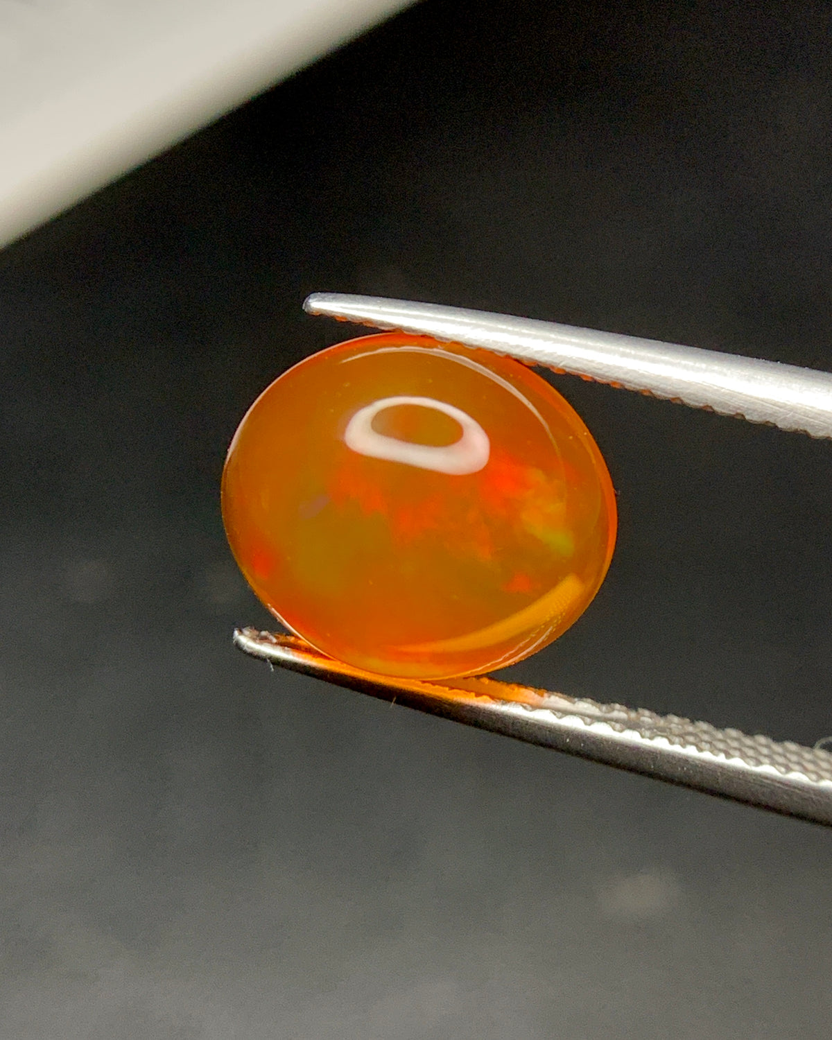 Natural Mexican Fire Opal 4.22 Carat 11.5x10 MM Oval Shape Cabochon Gemstone